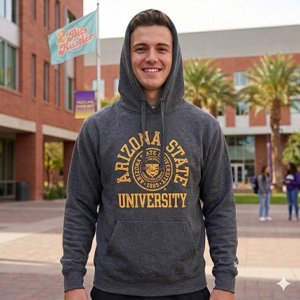 Blue 84 Arizona State University Hoodie Mens L Charcoal Oversized ASU Sun Devils
